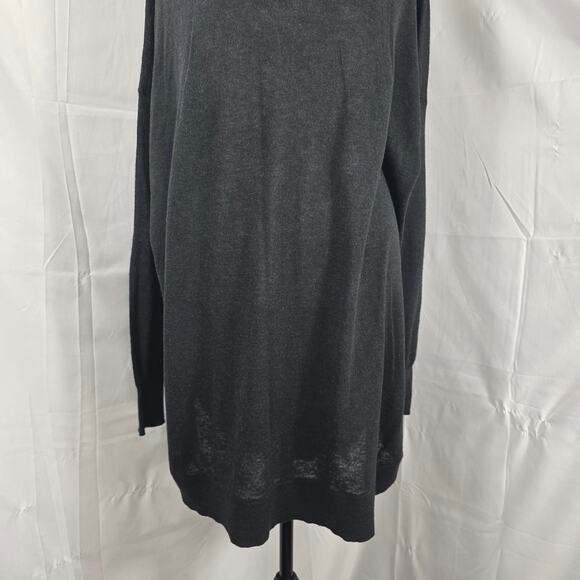 H&M Sweater Dress Women Large Black Long Sleeve Turtleneck Oversized Soft Knit - Picture 4 of 9